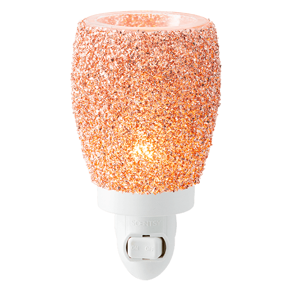 Glitter Rose Gold Mini Warmer with Wall Plug